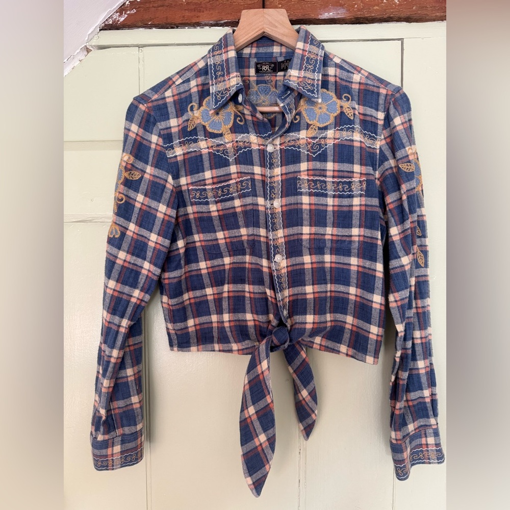RRL Double RL Flannel Embroidered Buttondown